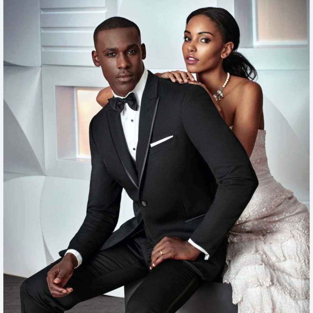 Ike Evening One Button Notch Ashton Tuxedo Jacket - Various Sizes - Black